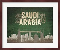 Riyadh, Saudi Arabia - Flags and Skyline Fine Art Print