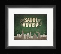 Riyadh, Saudi Arabia - Flags and Skyline Fine Art Print