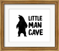 Little Man Cave Standing Bear White Fine Art Print