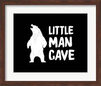 Little Man Cave Standing Bear Black Fine Art Print