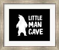 Little Man Cave Standing Bear Black Fine Art Print
