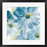 Seashell Cosmos I Blue and Yellow Framed Print