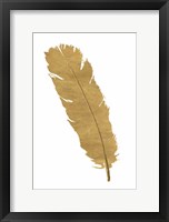 Pure Gold Feather V Framed Print