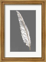 Gold Feathers VI on Grey Fine Art Print