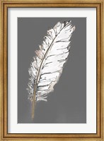 Gold Feathers VII on Grey Fine Art Print
