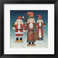 Santa Nutcrackers Snow Framed Print