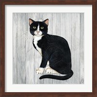 Country Kitty I on Wood Fine Art Print