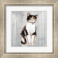 Country Kitty III on Wood Fine Art Print