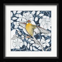 Arts and Crafts Bird IV Indigo Fine Art Print