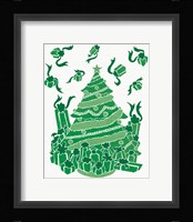 Christmas Otomi Tile IV Framed Print