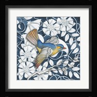 Arts and Crafts Bird Indigo III Fine Art Print