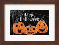 Spooky Jack O Lanterns Three Pumpkins Fine Art Print