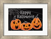 Spooky Jack O Lanterns Three Pumpkins Fine Art Print