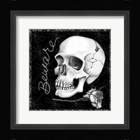 Arsenic and Old Lace Skull Beware Framed Print