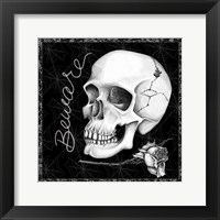 Arsenic and Old Lace Skull Beware Framed Print