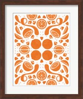 Retro Orange Otomi Monotone Fine Art Print
