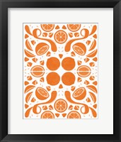 Retro Orange Otomi Monotone Fine Art Print
