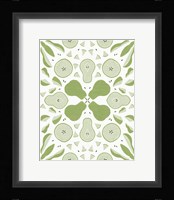 Retro Pear Otomi Monotone Framed Print