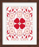 Retro Apple Otomi Monotone Fine Art Print