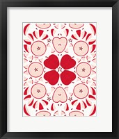 Retro Apple Otomi Monotone Fine Art Print