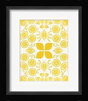 Retro Lemon Otomi Framed Print