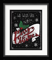 Christmas Chalkboard I Framed Print