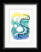 Offset Shapes Curve Framed Print