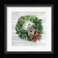 Holiday Wreath III on Wood Fine Art Print