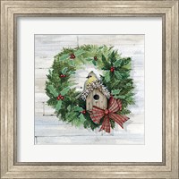 Holiday Wreath III on Wood Fine Art Print