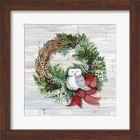 Holiday Wreath II on Wood Fine Art Print