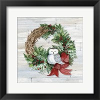 Holiday Wreath II on Wood Fine Art Print