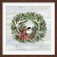 Holiday Wreath IV on Wood Fine Art Print