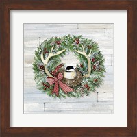 Holiday Wreath IV on Wood Fine Art Print