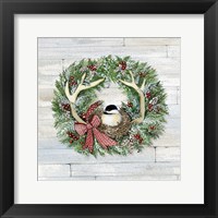 Holiday Wreath IV on Wood Framed Print
