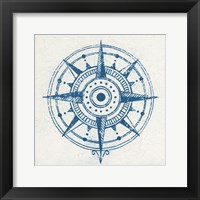 Indigo Gild Compass Rose I Framed Print