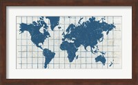 Indigo Gild World Map I Fine Art Print