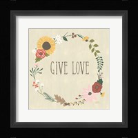 Autumn Garden Give Love Framed Print