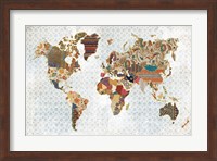 Pattern World Map Geo Background Fine Art Print