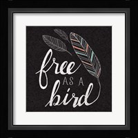 Free as a Bird Black Fine Art Print