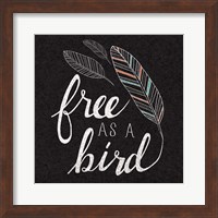 Free as a Bird Black Fine Art Print