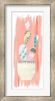 Collage Cactus VII on Coral Fine Art Print