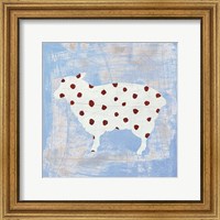 Modern Americana Farm II on Blue Fine Art Print