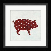 Modern Americana Farm I on White Framed Print