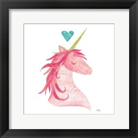 Unicorn Magic II Heart Sq Pink Fine Art Print