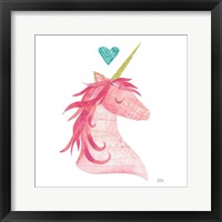 Unicorn Magic II Heart Sq Pink Fine Art Print