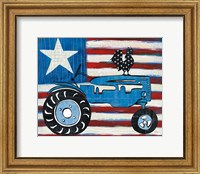 Modern Americana Flag with Tractor Fine Art Print