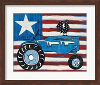 Modern Americana Flag with Tractor Fine Art Print