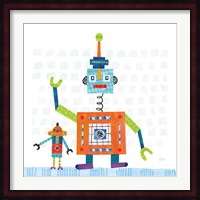 Robot Party III on Square Toys Fine Art Print