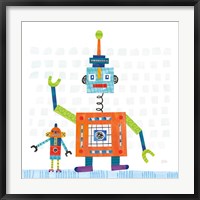 Robot Party III on Square Toys Fine Art Print