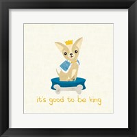 Good Dogs Chihuahua on Linen Framed Print